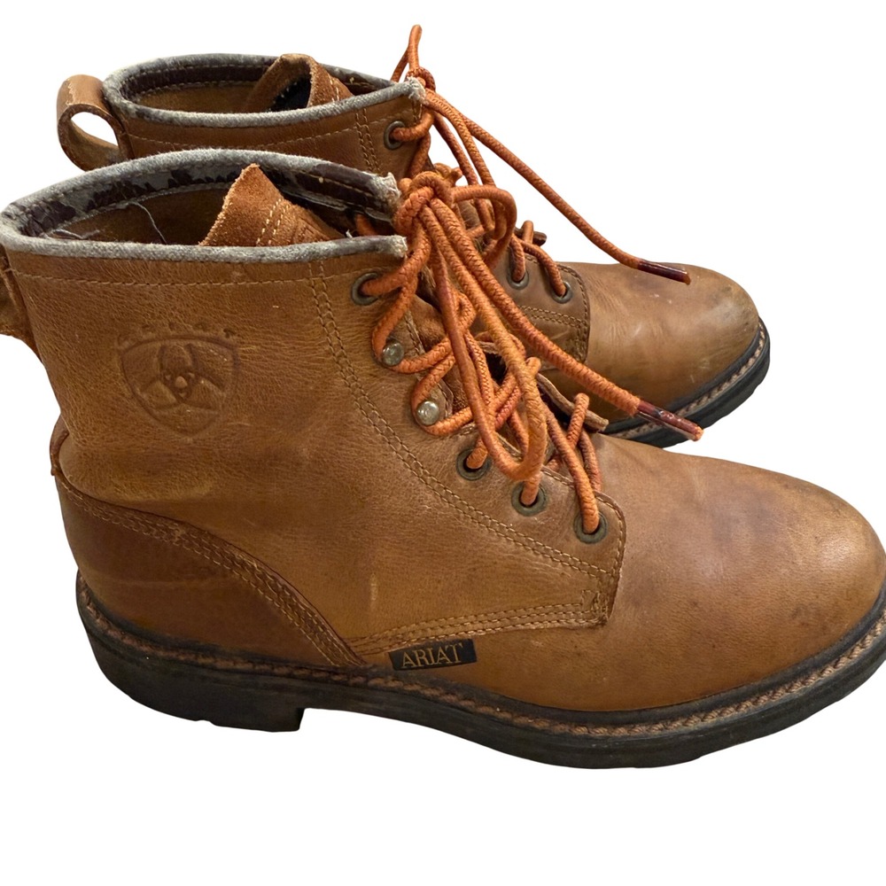 Ariat Lace Up Work Boots Men 8 Brown Leather Duratread 31080 Western Gorpcore